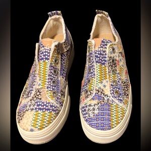 Womens Blowfish Patchwork Slip-On Tennis Shoes NWOT